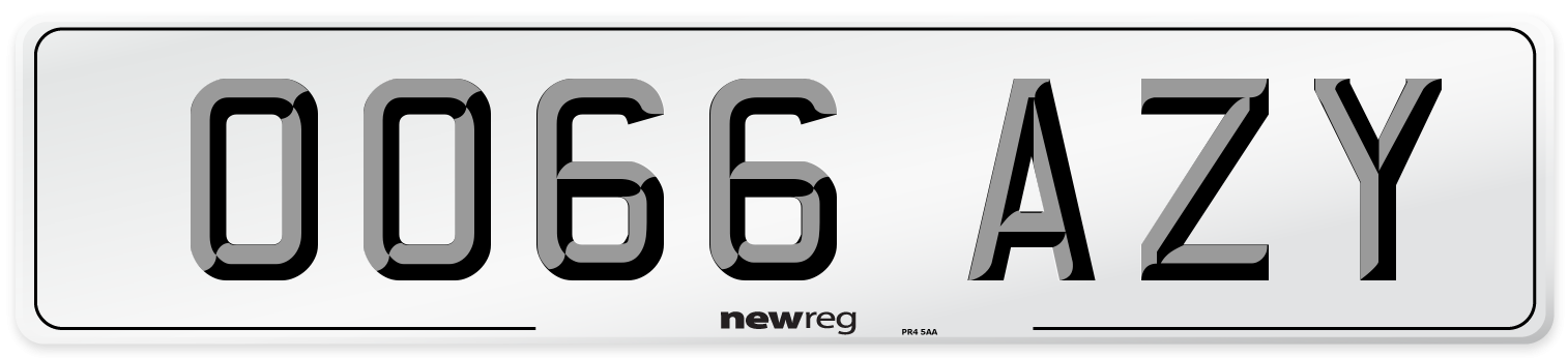 OO66 AZY Number Plate from New Reg